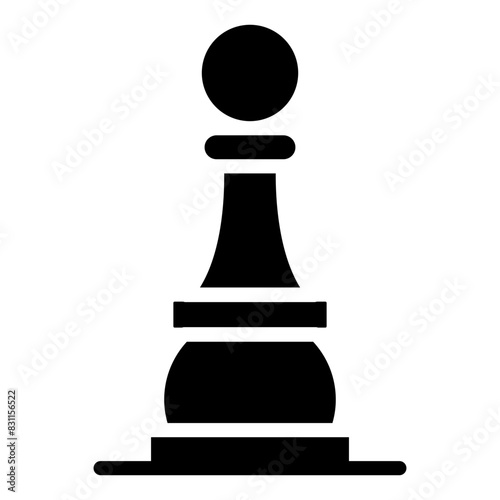 Strategy game icon, solid design of chess pawn
