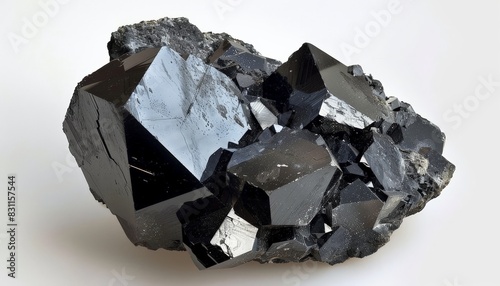 Magnetite is a mineral that is strongly magnetic and is found in many igneous and metamorphic rocks. photo