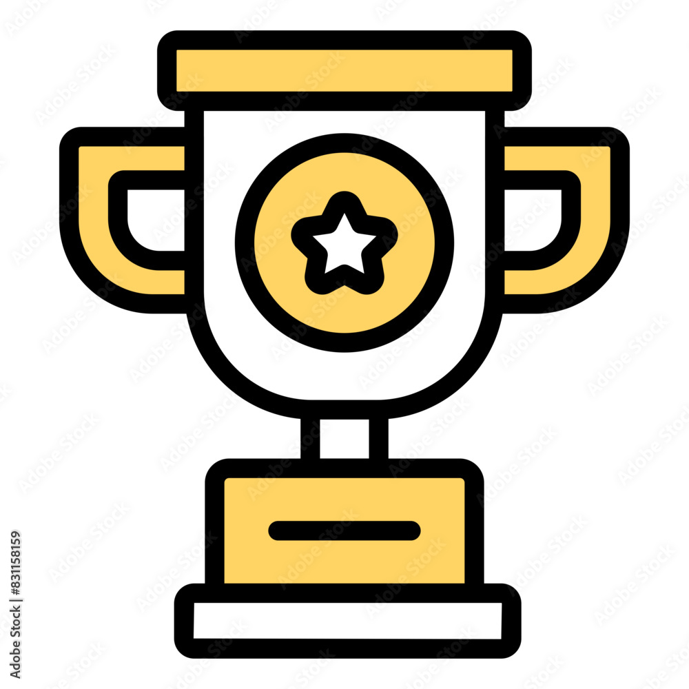 A flat design icon of star trophy cup
A flat design icon of star trophy cup
