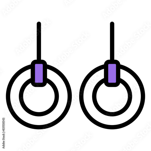 Vector design of gymnastic rings, flat icon

