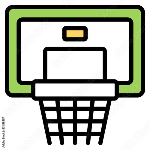 Basketball hoop icon in editable style

