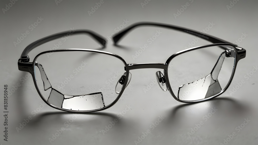 Sunglasses cracked on a white background Sunglasses cracked on a white background