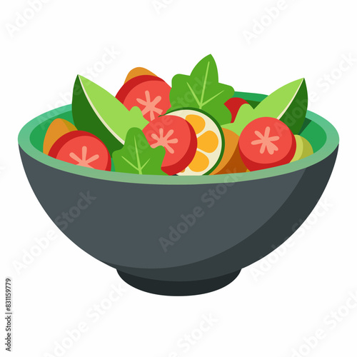 tomato and cucumber salad illustration