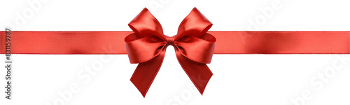 Red Ribbon Bow Isolated On Transparent Background