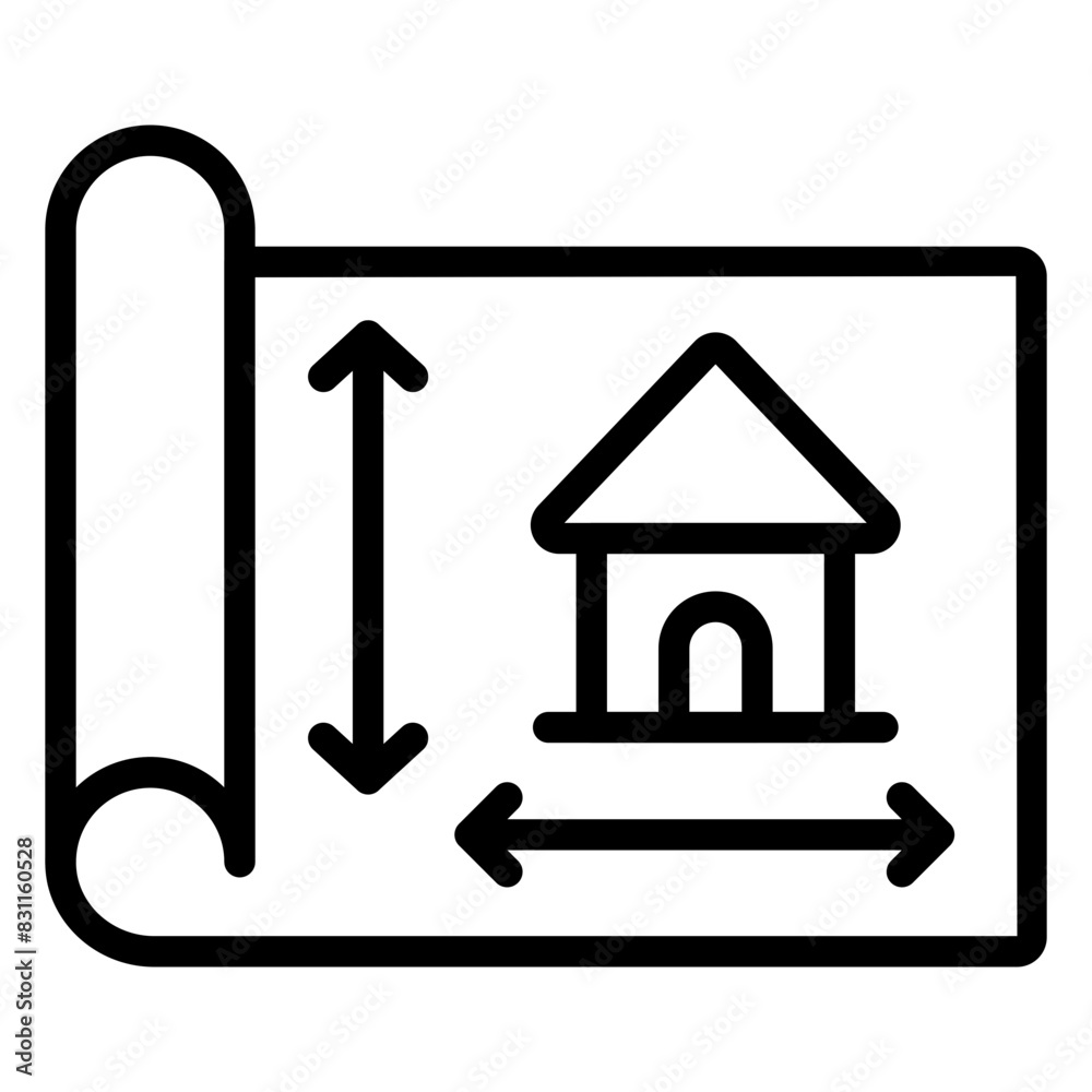 A linear design icon of home measurement
A linear design icon of home measurement