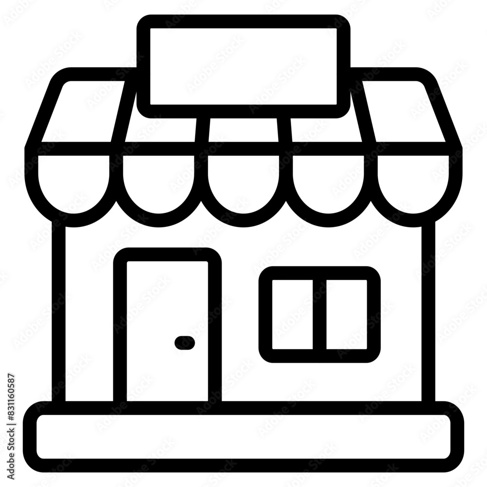 A linear design icon of shop architecture
A linear design icon of shop architecture