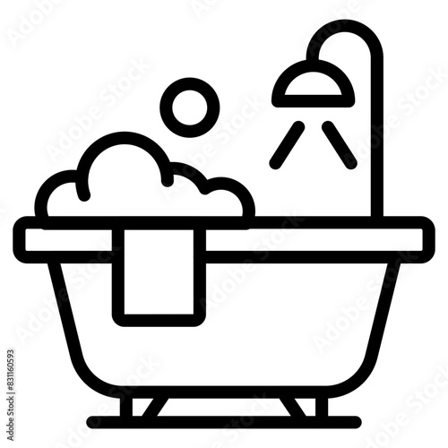 Trendy vector design of bathtub

