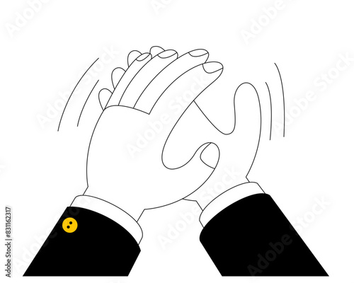 Hands applaud. Bravo gesture and success. Vector illustration in cartoon style.
