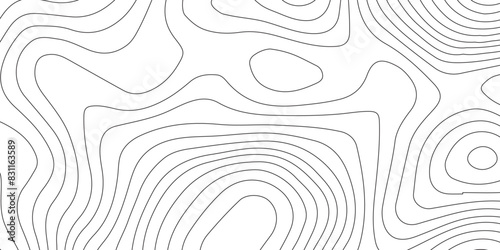 Abstract topography contour map background design .modern design with white background and black wave lines .geography contour map linear background vector illustration .