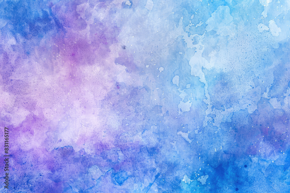 Abstract watercolor background with purple and blue colors, creating a dreamy atmosphere for design or print presentation. Created with Ai