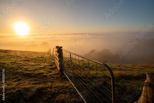 Cloudy morning view from Hang's Tree lookout, Strath Creek, Australia