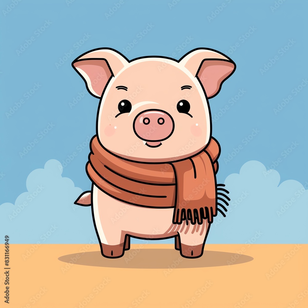 a cutie pig with a scarf a cutie pig with a scarf