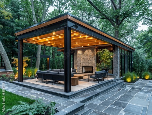 Streamlined Pergola with Clean Lines and Durable Materials   © Kristian