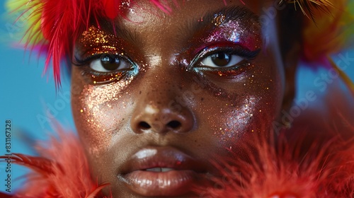 black girl with rainbow makeup