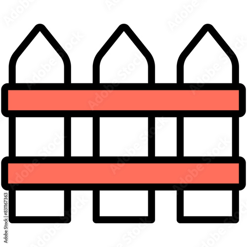 An editable design icon of fence railing 

