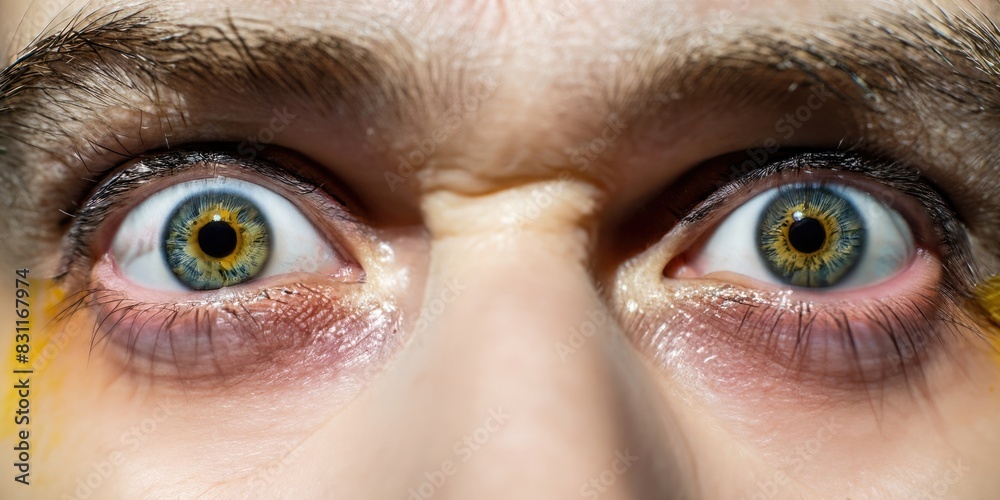 Naklejka premium close up of eyes, scared expression, scary person