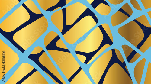 Golden background with blue threads
A golden background with strings of light and dark blue colors, whose color psychology symbolizes the calmness of trust along with the luxury of wealth.