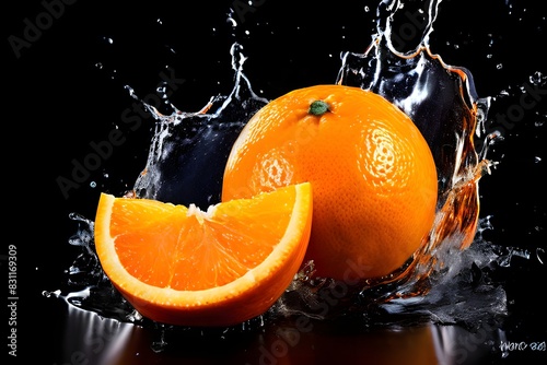 orange and water splash