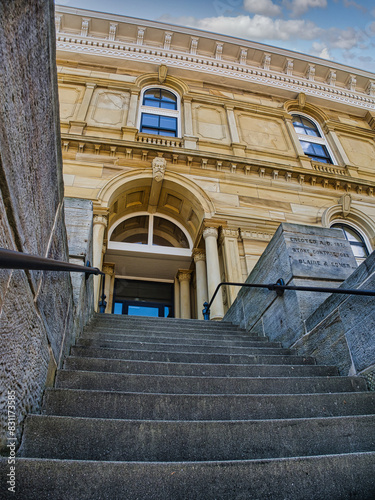 Stairs to the Fairfield County Courthouse in Lancaster Ohio USA 2024