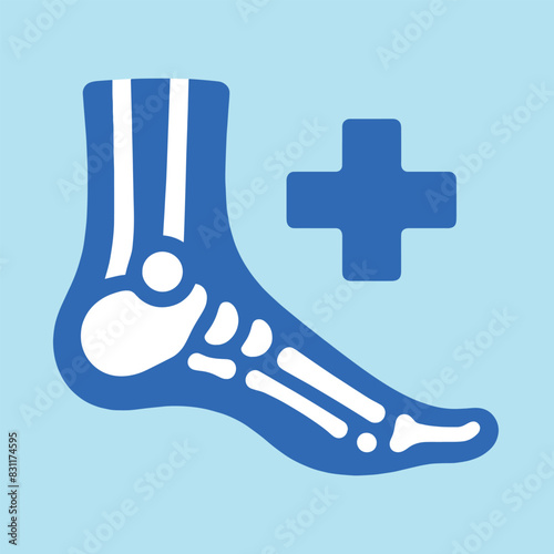 Orthopedist. Foot health. X-ray and traumatologist. Icon, sign
