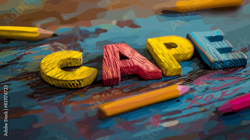Colorful Wooden Letters Spelling CAREER with Arrows, Symbolizing Random Opportunities