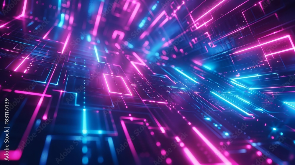 futuristic abstract background with glowing neon lines and shapes created with generative ai digital art futuristic abstract background with glowing neon lines and shapes created with generative ai digital art
