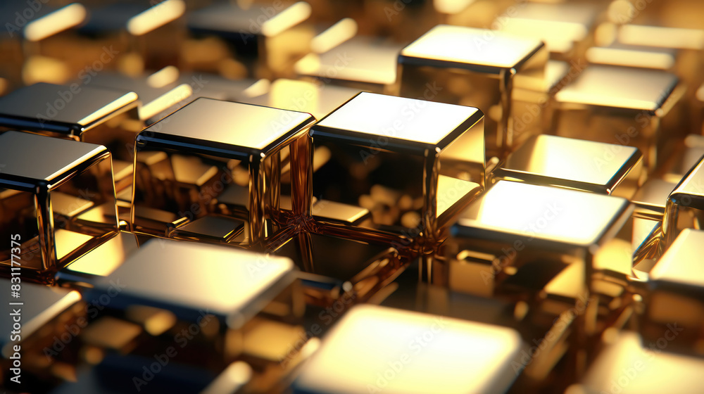 luxurious and shiny golden cubic pattern wallpaper luxurious and shiny golden cubic pattern wallpaper