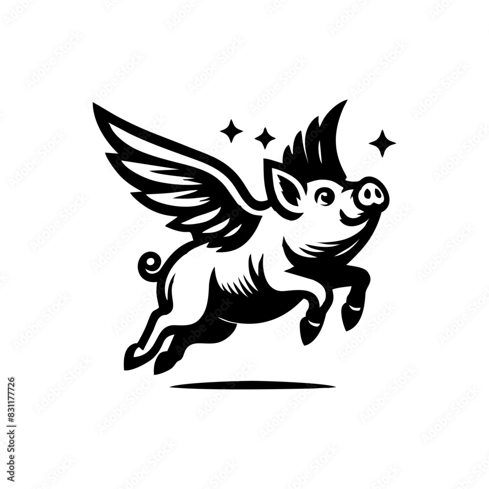 custom made wallpaper toronto digitalflying pig logo design, hog logo design