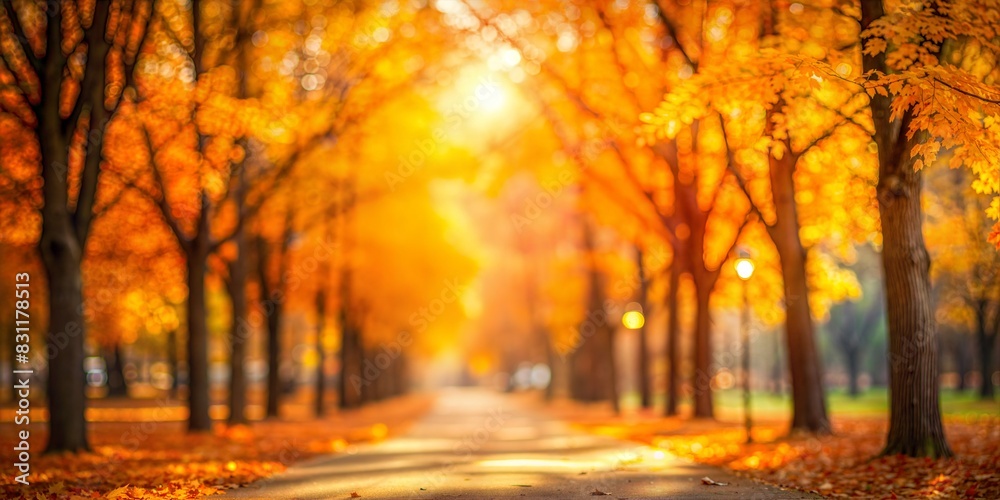 Autumn Park Blur: A warm, orange and yellow blurred background that captures the essence of an autumn park.
