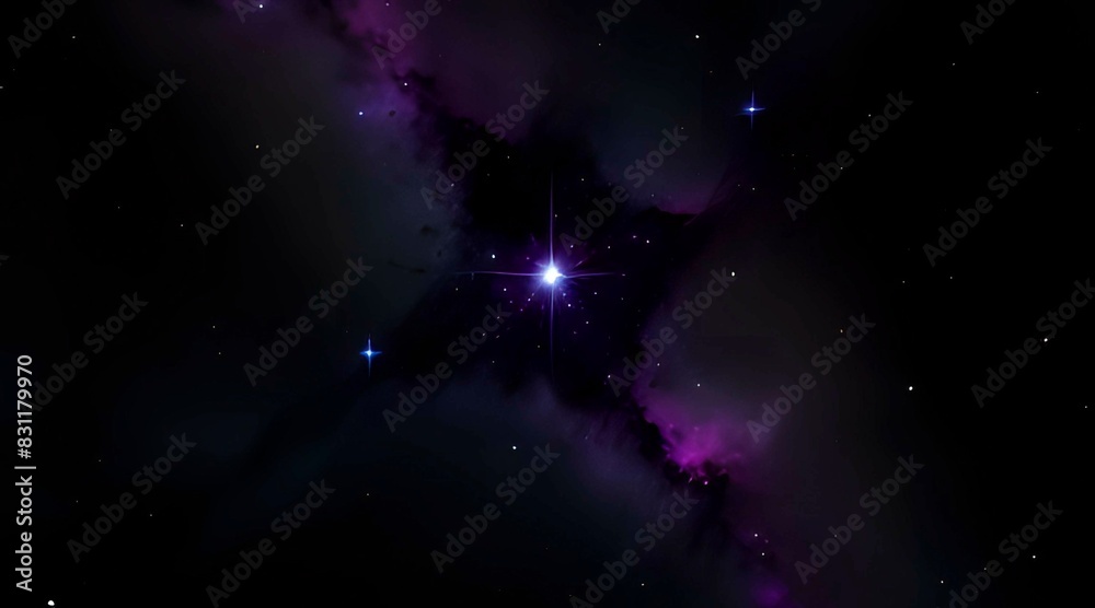 Fototapeta premium Black gas nebula in outer space. AI Generated