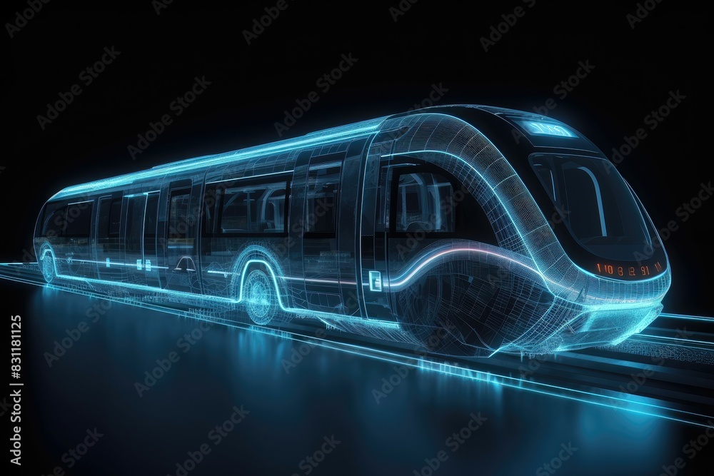 modern high speed passenger bus sci fi innovation