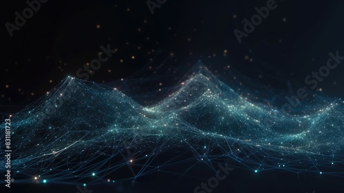sci fi data wireframe terrain structure