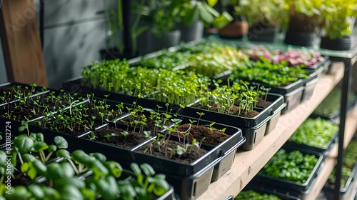 Thriving Indoor Microgreen Cultivation in a Trendy Loft Space Promoting Sustainable Living