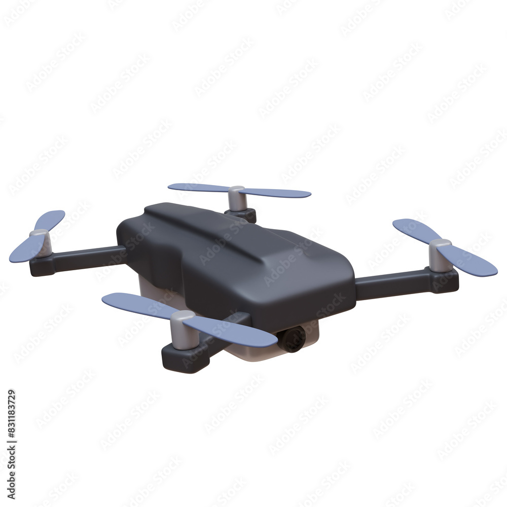 Fototapeta premium 3d render illustration of drone with camera. air delivery, quadcopter, modern technologies concept. trendy style 3d icon