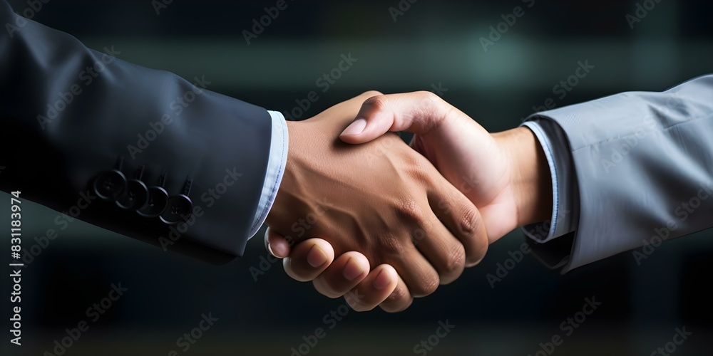 Successful business deal: Two businessmen shaking hands in agreement. Concept Negotiation, Business Partners, Handshake, Agreement, Success Successful business deal: Two businessmen shaking hands in agreement. Concept Negotiation, Business Partners, Handshake, Agreement, Success