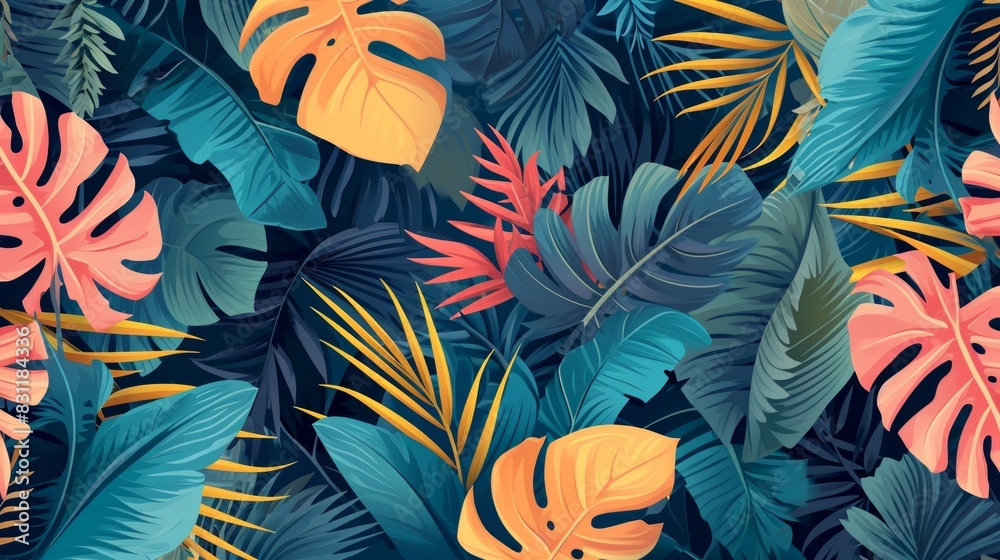 multi colored tropical leaves summer background multi colored tropical leaves summer background