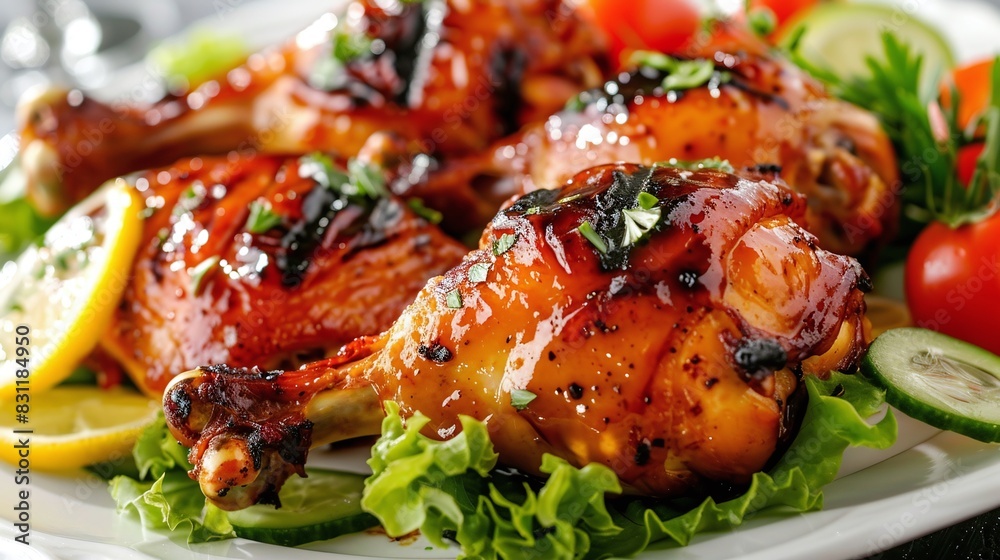 Crispy Adobo Buffalo Wings with Soy Sauce Glaze and Sesame Seeds