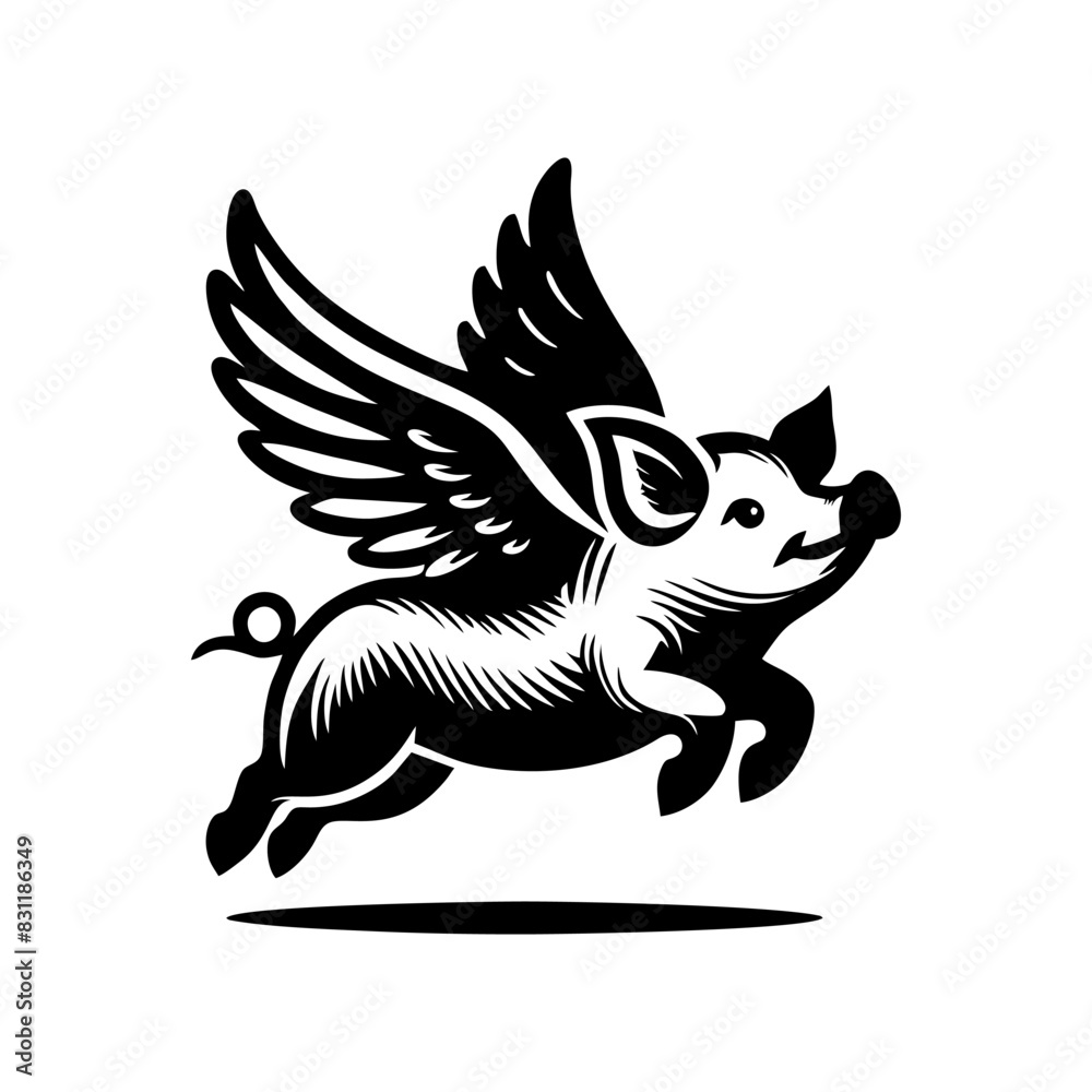 flying pig logo design, hog logo design flying pig logo design, hog logo design