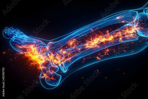 NeonColored D of Adductor Longus Muscle in Isolation photo
