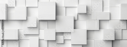 White background with geometric pattern  3D rendered illustration. Minimalist design for banner  poster or presentation