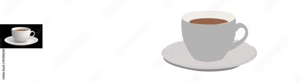 Cup of coffee Vector isolated on transparent background 