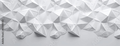 White background with geometric pattern, 3D rendered illustration. Minimalist design for banner, poster or presentation