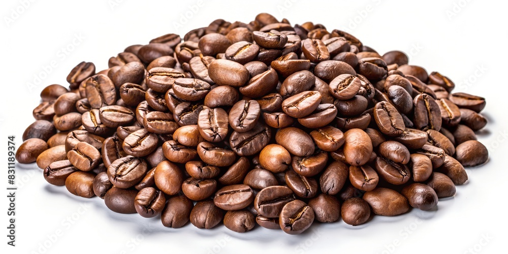Fototapeta premium coffee beans isolated white background