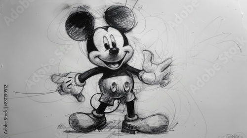 hand made mickey mouse drawing 