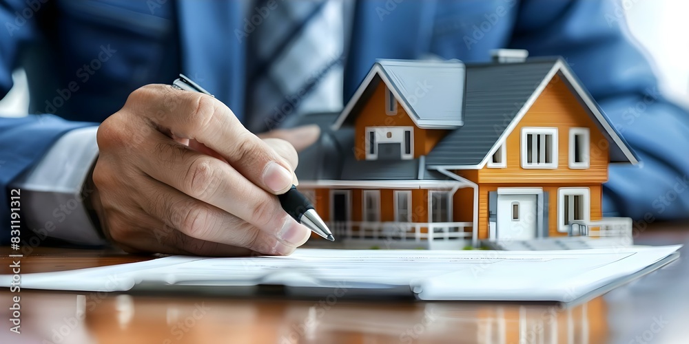 Real estate agent finalizing contract for house sale. Concept Real Estate Contract, House Sale, Negotiation Strategies, Closing Process, Realtor Tips Real estate agent finalizing contract for house sale. Concept Real Estate Contract, House Sale, Negotiation Strategies, Closing Process, Realtor Tips