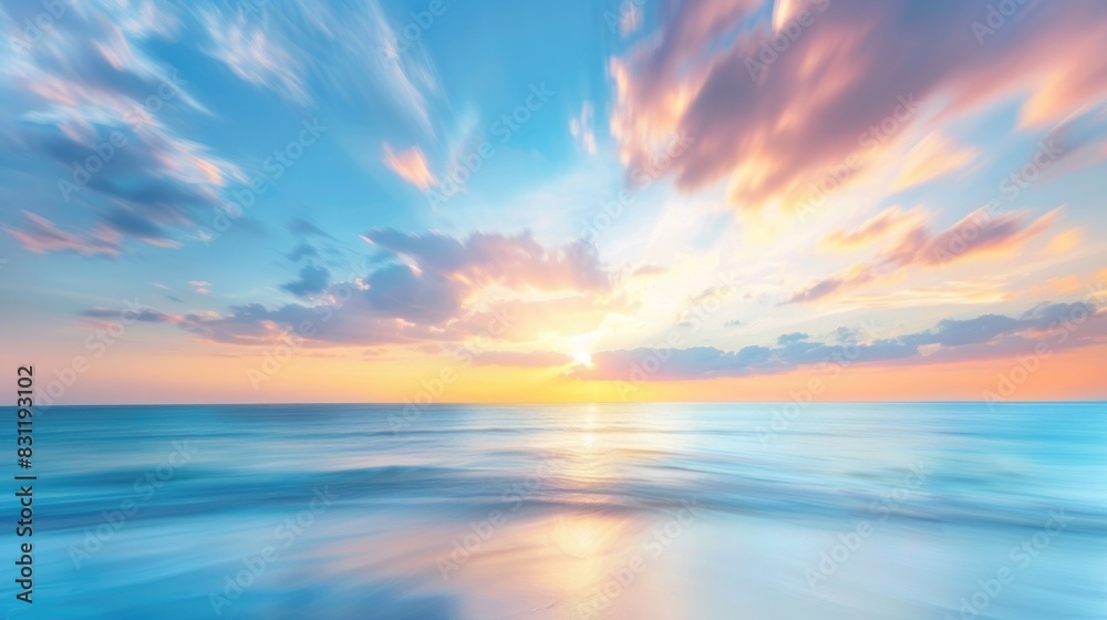 Coastal Sky. Abstract Blurred Ocean Sunset - Artistic Nature Background Coastal Sky. Abstract Blurred Ocean Sunset - Artistic Nature Background