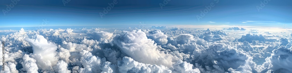 Cloud Above. Aerial View of Beautiful Blue Clouds in Clean and Beautiful Sky