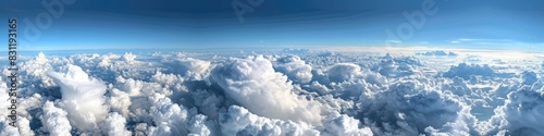 Cloud Above. Aerial View of Beautiful Blue Clouds in Clean and Beautiful Sky © AIGen