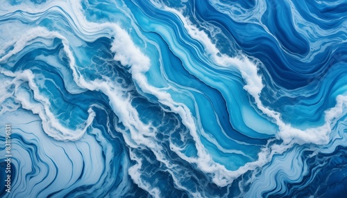 a hyper-realistic texture of blue marble, capturing the intricate veins and depth reminiscent of ocean waves and seafoam