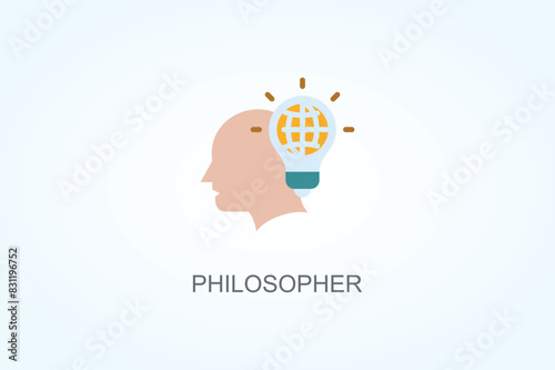Philosopher Vector  Or Logo Sign Symbol Illustration